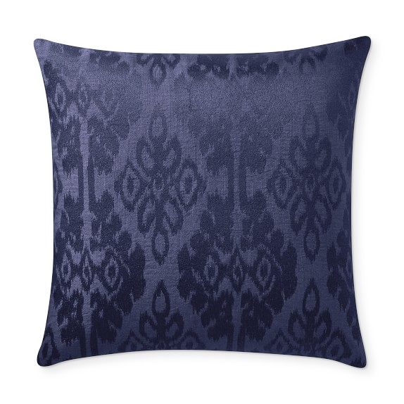 Claire Ikat Embroidered Linen Pillow Cover, 22