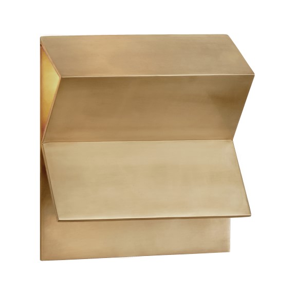 Esker Double Fold Sconce, Antique Brass