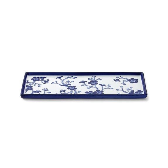 Blue & White Ceramic Countertop Tray