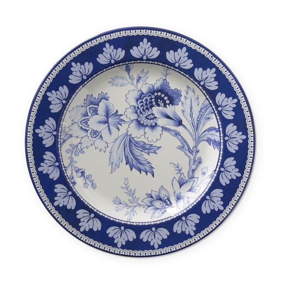 AERIN Fairfield Outdoor Melamine Dinner Plates, Set of 4, Blue