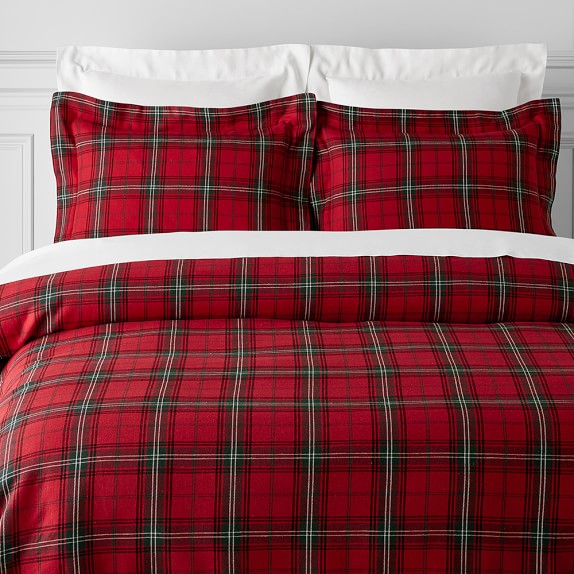 Tartan Duvet Cover & Shams, Red Williams Sonoma
