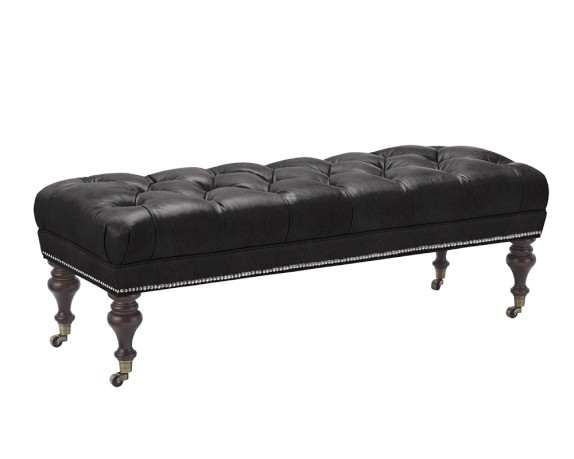 Fairfax Bench Ottoman, Turned Leg, Tufted 51