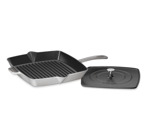 Staub Cast-Iron Grill Pan & with Spout; Press, 12