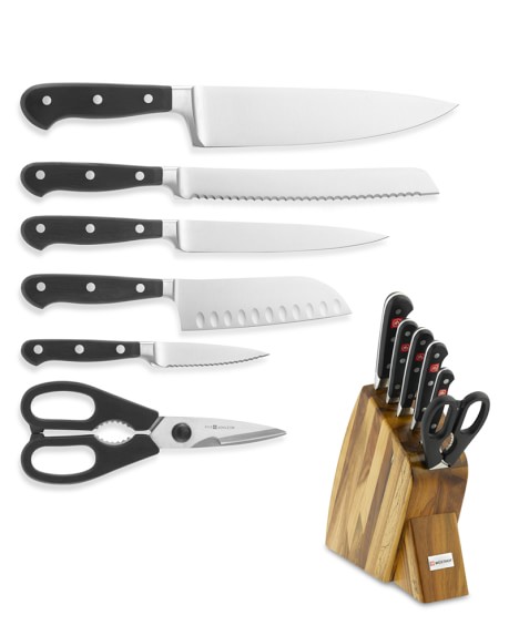 Wüsthof Classic Large Studio 7-Piece Knife Block Set, Acacia