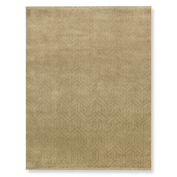 Geo Moon Hand Knotted Rug, 6x9', Neutral