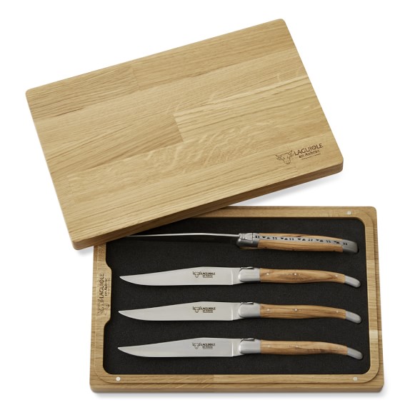Laguiole En Aubrac Set of 4 Olivewood Steak Knives