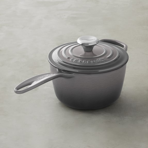 Le Creuset Signature Cast-Iron Saucepan, 1 3/4 -Qt., Oyster Grey