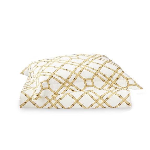 Bamboo Printed Linen Duvet Cover, Full/Queen, Multi