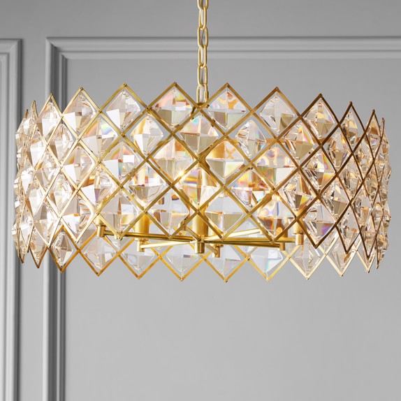 Aerin Diamond Crystal Chandelier Brass Williams Sonoma Aerin Diamond Crystal Chandelier Brass