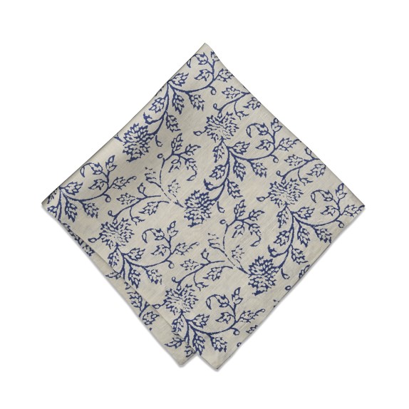 Dahlia Napkin Each, Floral Blue