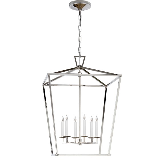Darlana Lantern, Large, Polished Nickel