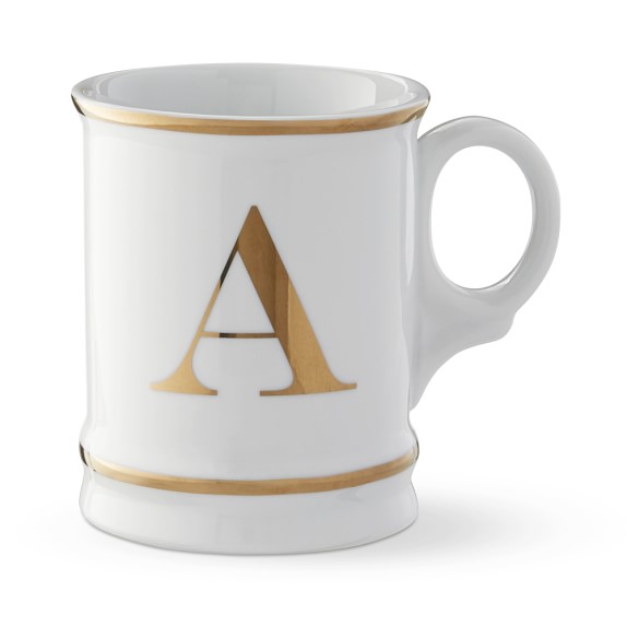 Gold Monogram Mug ,A