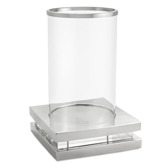 Metal and Acrylic Hurricane, Large, Polished Nickel