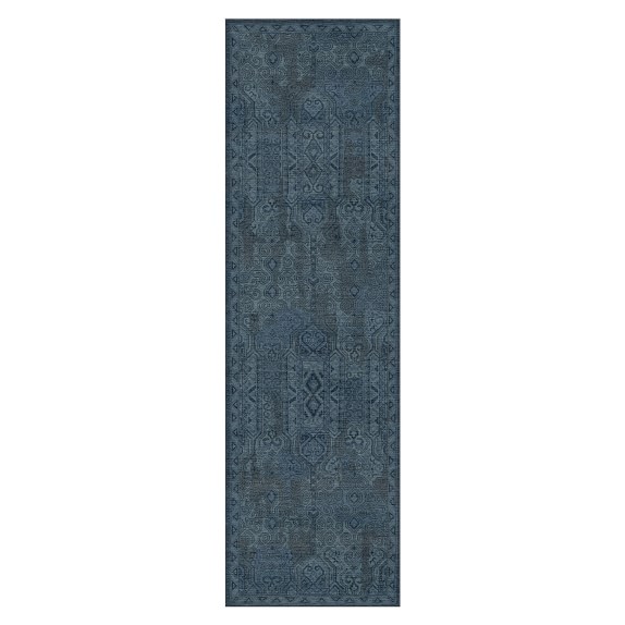 Haghpat Hand Knotted Rug, 3X10', Peacoat