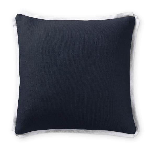 AERIN Pleated Border Linen Pillow Cover, 22