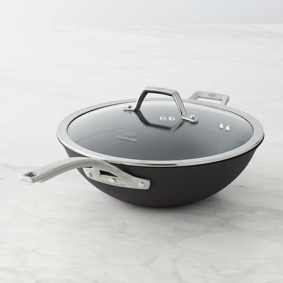 Calphalon Signature Nonstick Flat Bottom Wok with Lid Williams Sonoma