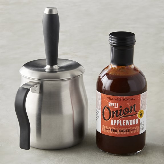 Stainless-Steel Basting Pot with Silicone Brush and Handle & BBQ Sauce Set