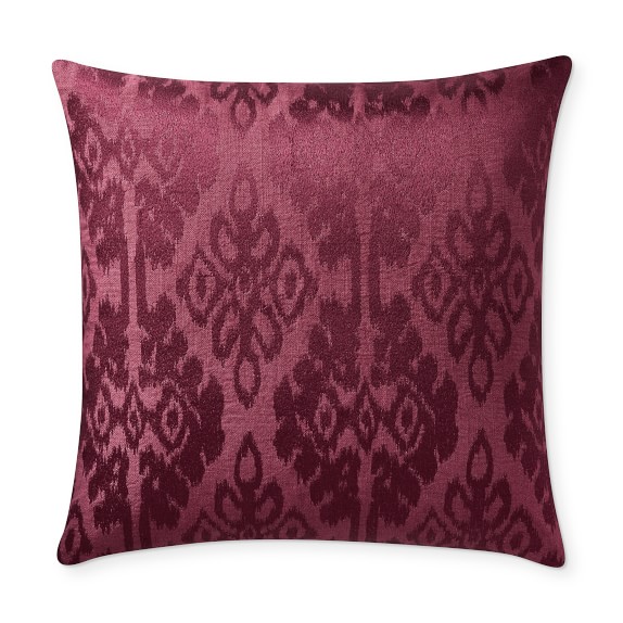 Claire Ikat Embroidered Linen Pillow Cover, 22