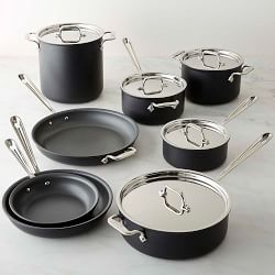 Induction Cookware Pots And Pans Williams Sonoma All Clad Ns1 Nonstick Induction 13 Piece Cookware Set