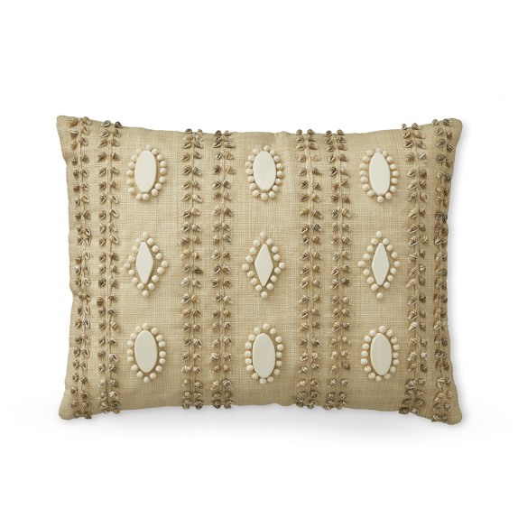 AERIN Shell and Raffia Pillow Cover, 12