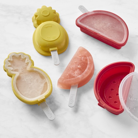 Lekue Tropical Fruit Shaped Silicone Ice Cream Molds, Set of 2