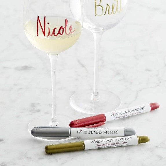 Wine Glass Metallic Markers, Set of 3