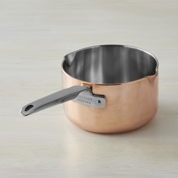 Williams Sonoma Professional Copper Saucepan with Spout, 2-Qt.