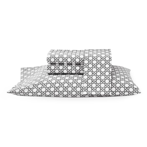 Trellis Printed Sheet Set, Queen, Charcoal