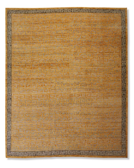 Hand-Knotted Zhara Maze Rug, 6x9', Yellow