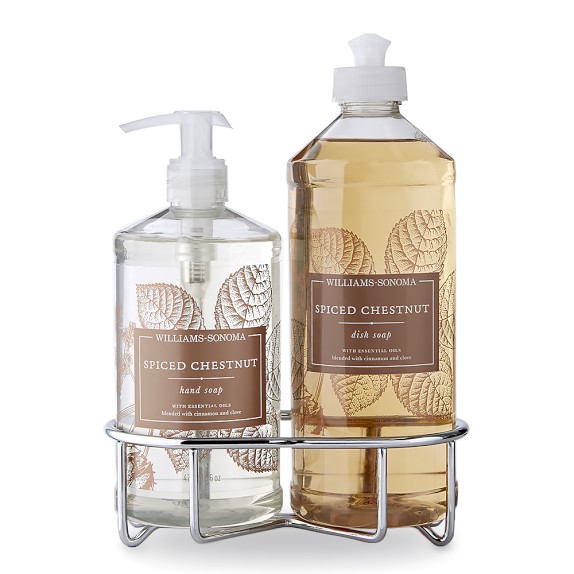 Williams Sonoma Spiced Chestnut Hand Soap Dish Soap, Classic 3-Piece Set