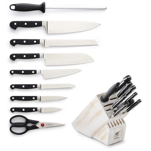 Zwilling J.A. Henckels Pro S 10-Piece Knife Block Set, White