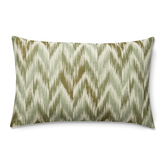 Talla Chevron Ikat Jacquard Lumbar Pillow Cover, 14