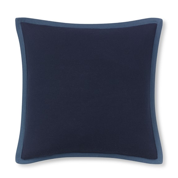 Cashmere Pillow Cover with Contrast Edge, Navy/Blue Williams Sonoma