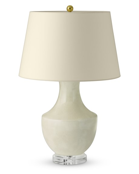 Marlowe Ceramic Table Lamp, Tea Stain, White Shade