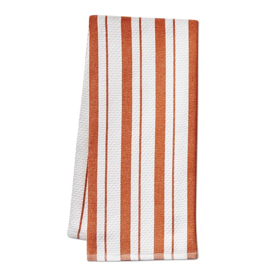 Williams Sonoma Classic Stripe Towels, Set of 4, Pumpkin Orange