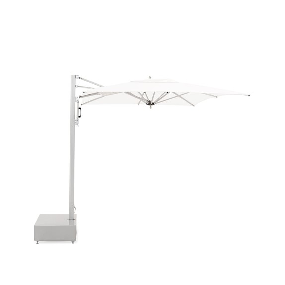 Performance Umbrella, Rectangle Cantilever, 8' X 12', Natural, Matte Silver