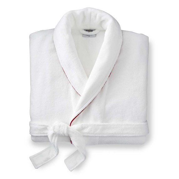 Chambers® Solid Hydrocotton Robe With Piping, Small, Red