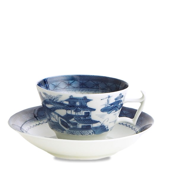 Mottahedeh Teacup & Saucer, Blue Canton