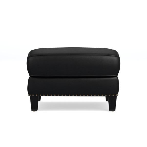 Randall Club Ottoman, Classic Leather, Black