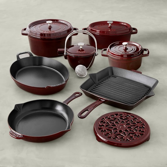 Staub Cast Iron 12 Piece Cookware Set Williams Sonoma Staub Cast Iron 12 Piece Cookware Set