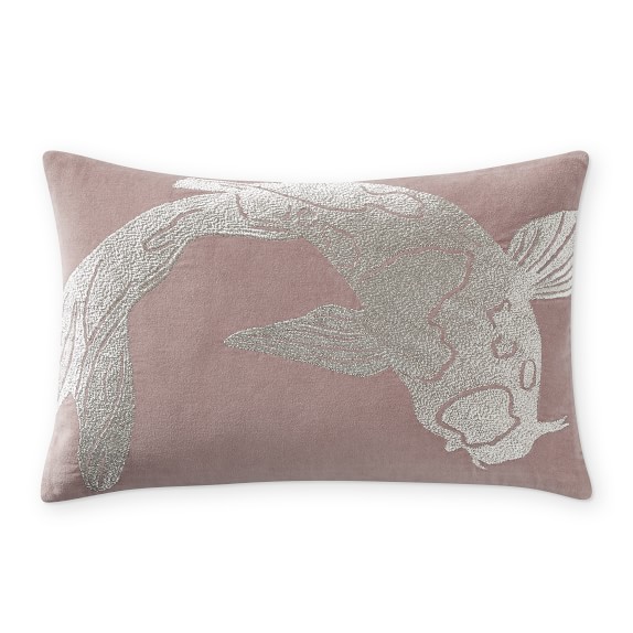 Koi Zardozi Lumbar Pillow Cover, 14