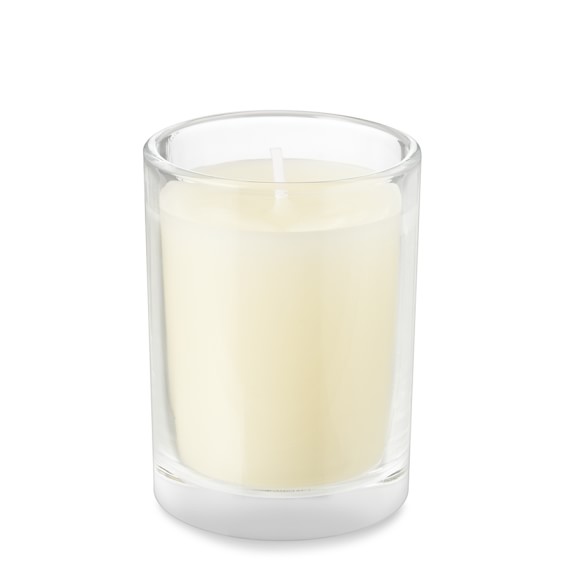 Filled-Glass Votive Candles, Set of 12, Ivory