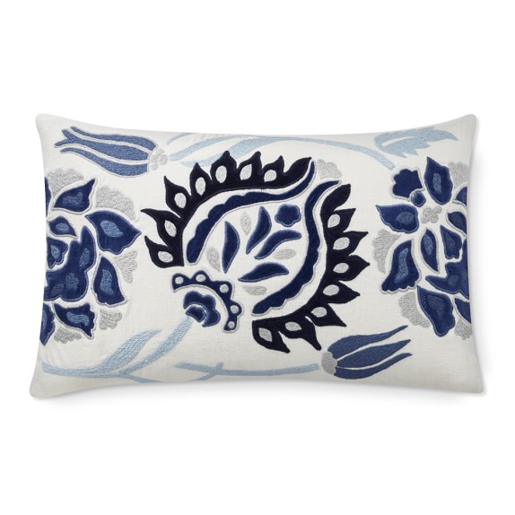 Izlara Floral Applique Lumbar Pillow Cover, 14