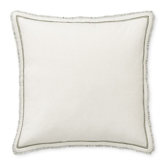 Raw Edge Reversible Linen Pillow Cover, 22