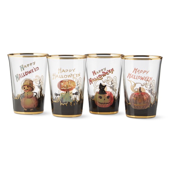 Vintage Halloween Tumblers, Set of 4