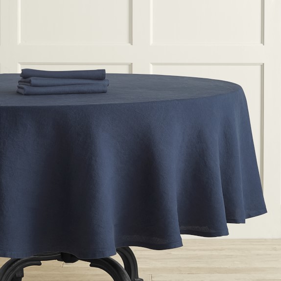 Washed Linen Tablecloth Round, 90