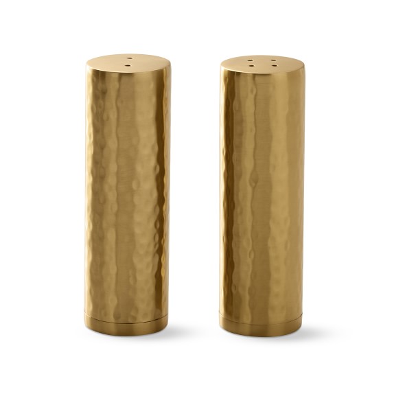 Antique Brass Hammered Salt & Pepper Shakers