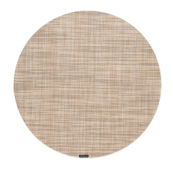 Chilewich Mini Basketweave Round Place Mat, Linen
