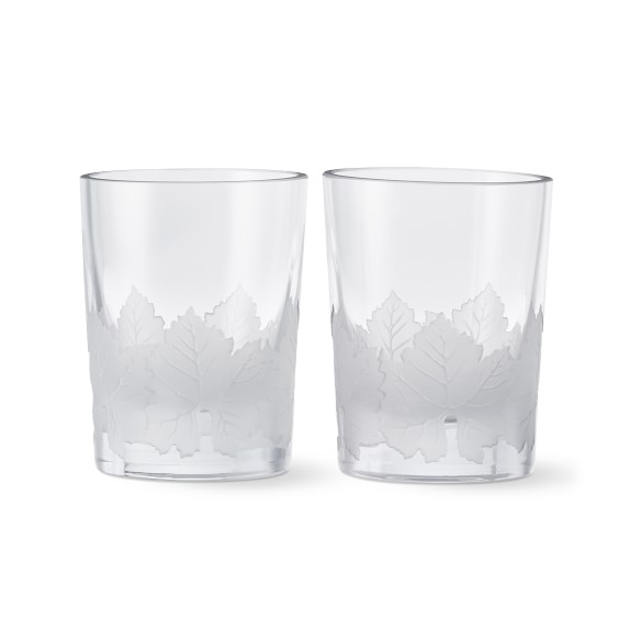 Rob and Lydia Mondavi Etched Grape Leaf Votives, Set of 2