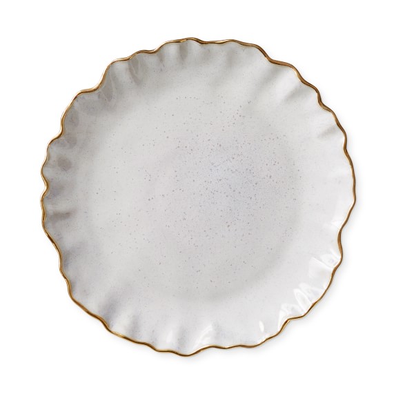 Ruffled Gold Rim Salad Plates, Set of 4